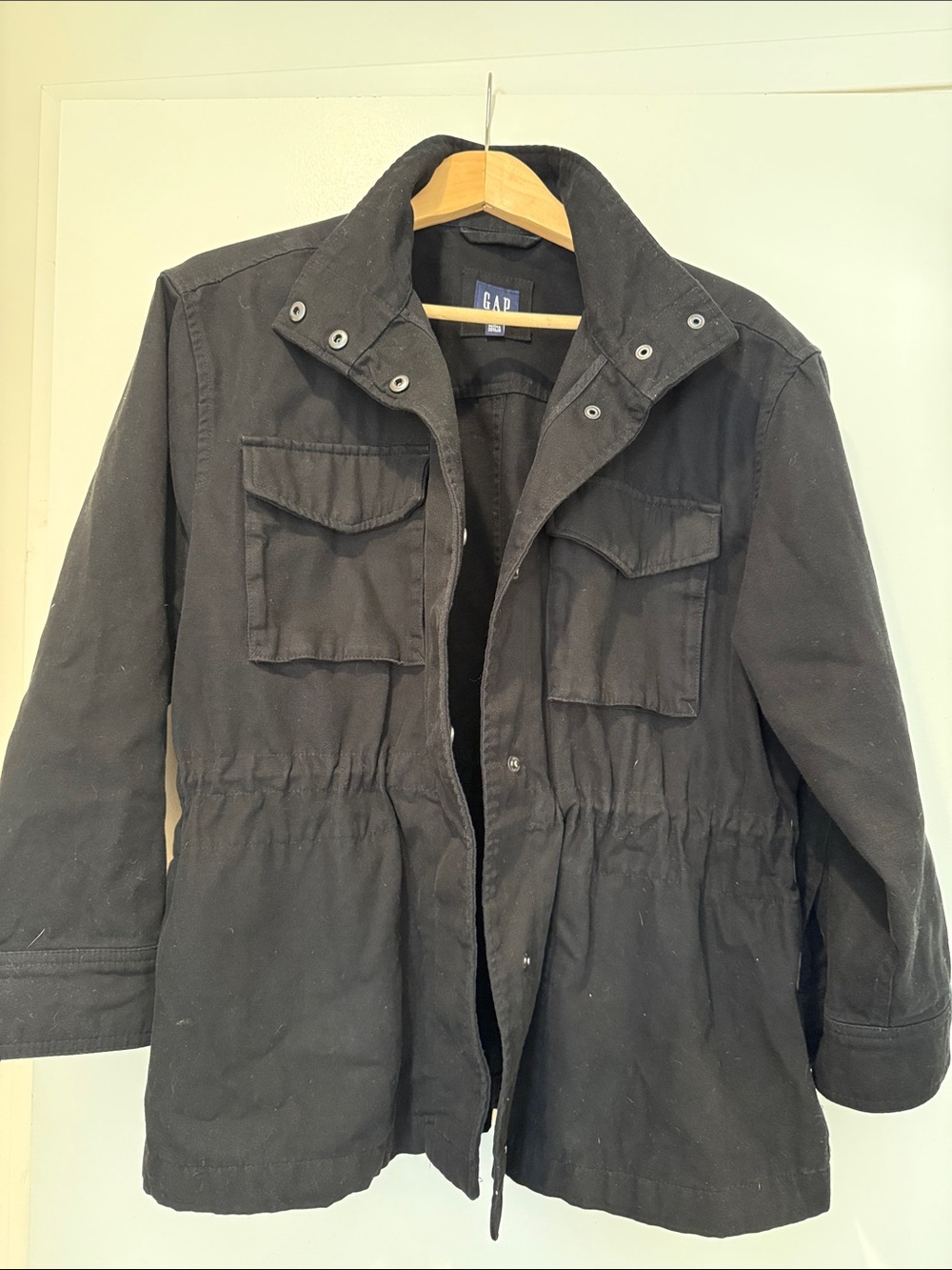 GAP Black Drawstring Waist Field Jacket